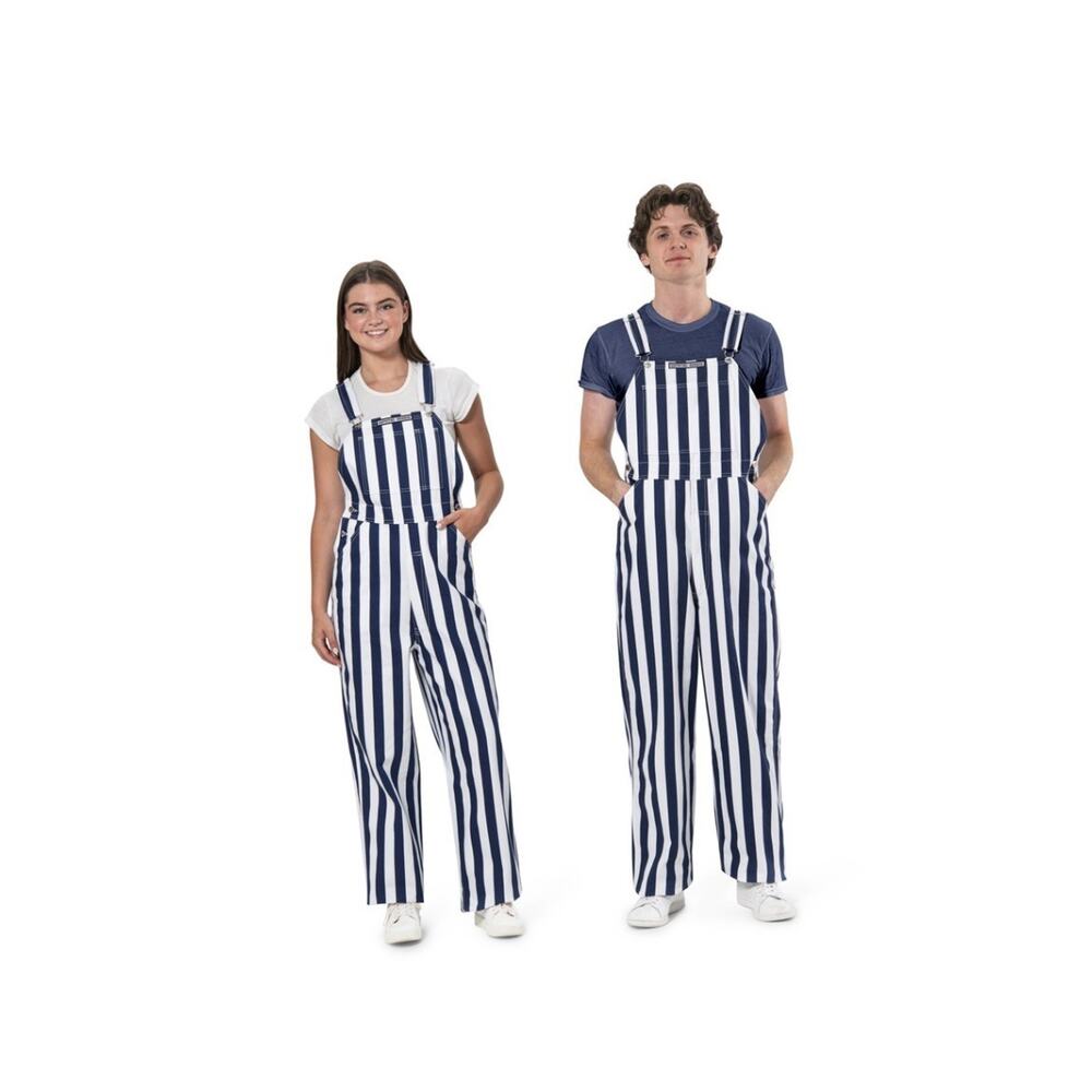 Game Bibs Navy And White Stripe Overalls Size M